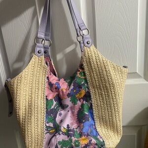 Sakroots Purple and Tan Floral Tote